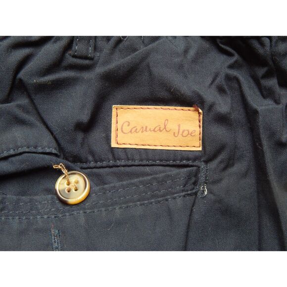 CASUAL JOE men's 38 XL solid navy blue poplin elastic waistband pants - Picture 5 of 5